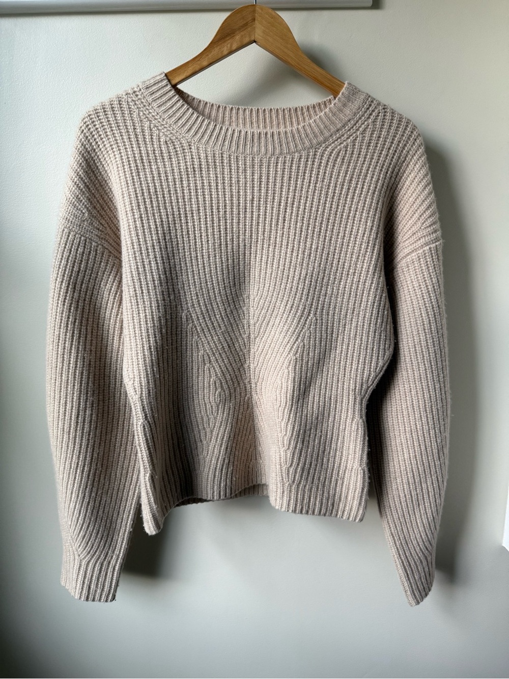 VANESSA BRUNO Ribbed Cozy Sweater Neutral Minimalist Old Money Quiet Luxury M